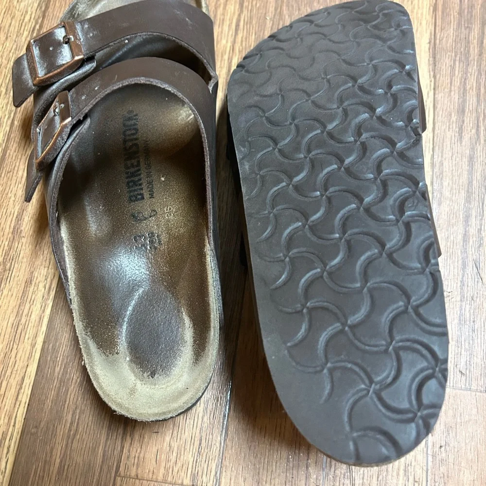 Birkenstock Brown Leather Footbed Sandals